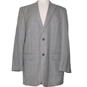 VTG Pendleton 100% Wool 2 Button Blazer Jacket Mens 46L Houndstooth TINY HOLE